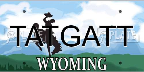 TATGATT Wyoming License Plate