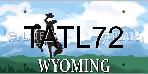 TATL72 Wyoming License Plate