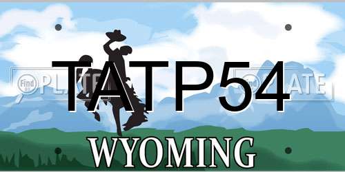 TATP54 Wyoming License Plate