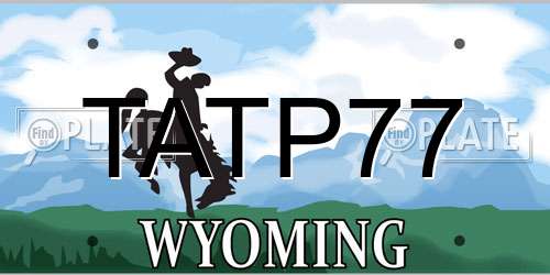 TATP77 Wyoming License Plate