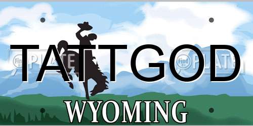 TATTGOD Wyoming License Plate