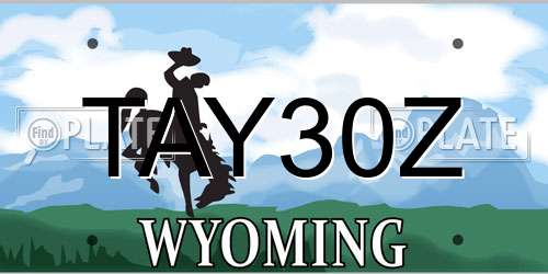 TAY30Z Wyoming License Plate