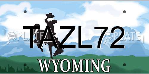TAZL72 Wyoming License Plate