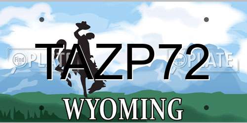 TAZP72 Wyoming License Plate