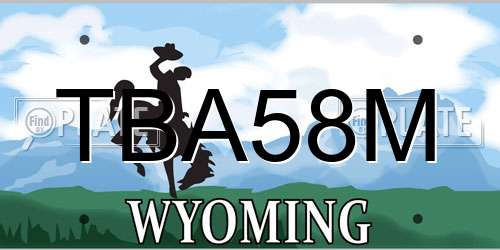 TBA58M Wyoming License Plate