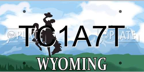 TC1A7T Wyoming License Plate