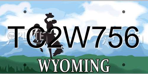 TC2W756 Wyoming License Plate