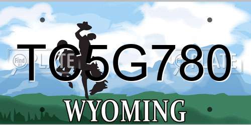TC5G780 Wyoming License Plate