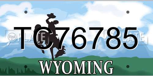TC76785 Wyoming License Plate