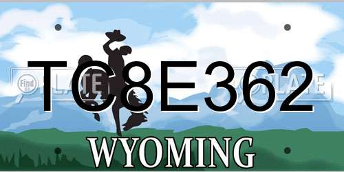 TC8E362 Wyoming License Plate