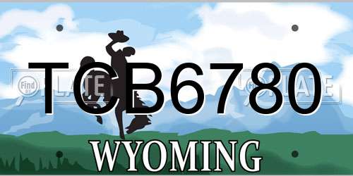 TCB6780 Wyoming License Plate
