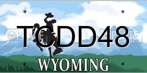 TCDD48 Wyoming License Plate
