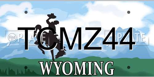 TCMZ44 Wyoming License Plate