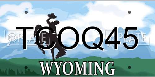 TCOQ45 Wyoming License Plate