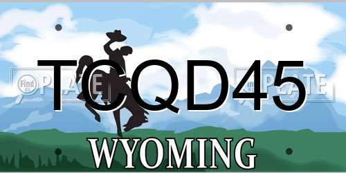 TCQD45 Wyoming License Plate