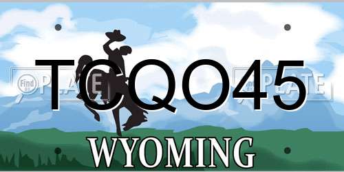 TCQO45 Wyoming License Plate