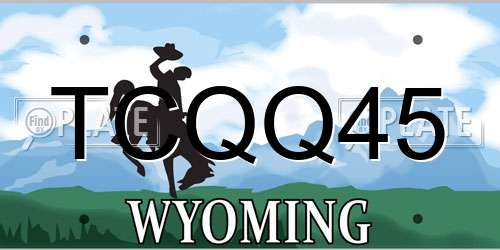 TCQQ45 Wyoming License Plate