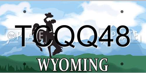 TCQQ48 Wyoming License Plate