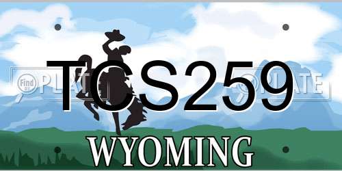 TCS259 Wyoming License Plate
