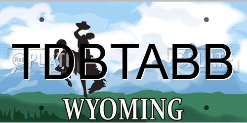TDBTABB Wyoming License Plate