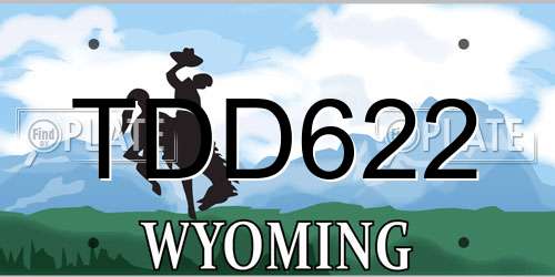 TDD622 Wyoming License Plate