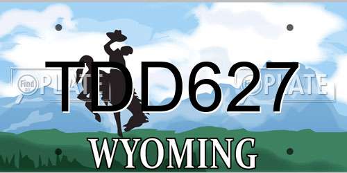 TDD627 Wyoming License Plate
