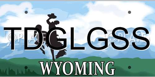 TDGLGSS Wyoming License Plate