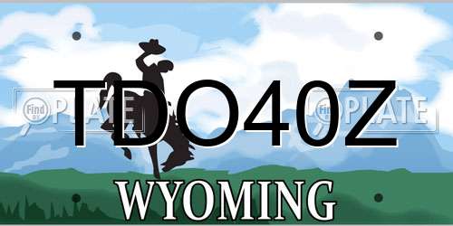 TDO40Z Wyoming License Plate
