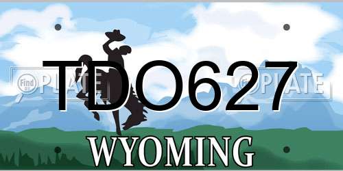 TDO627 Wyoming License Plate