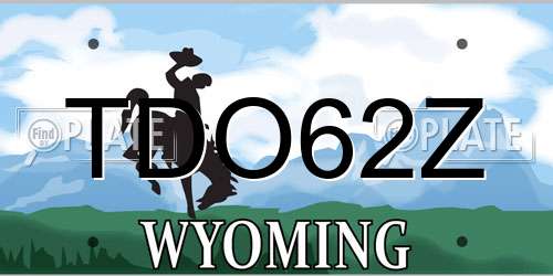 TDO62Z Wyoming License Plate