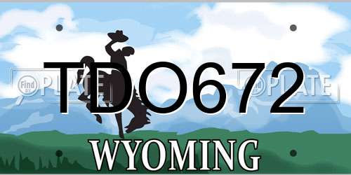 TDO672 Wyoming License Plate