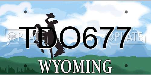 TDO677 Wyoming License Plate