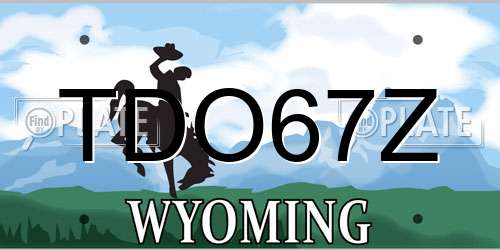 TDO67Z Wyoming License Plate