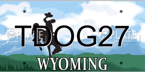TDOG27 Wyoming License Plate