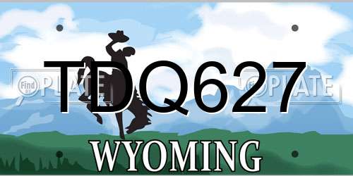 TDQ627 Wyoming License Plate