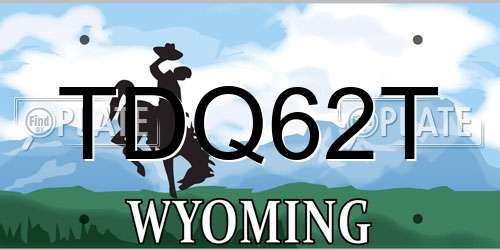 TDQ62T Wyoming License Plate