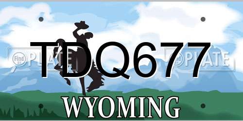TDQ677 Wyoming License Plate