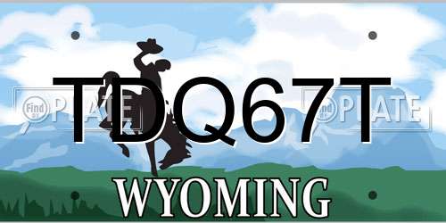 TDQ67T Wyoming License Plate