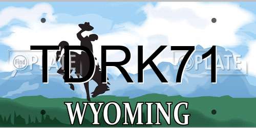 TDRK71 Wyoming License Plate