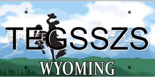 TEGSSZS Wyoming License Plate