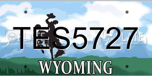 TES5727 Wyoming License Plate