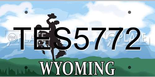 TES5772 Wyoming License Plate