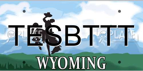 TESBTTT Wyoming License Plate