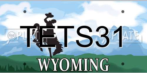 TETS31 Wyoming License Plate