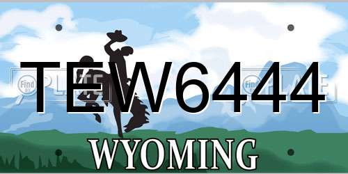 TEW6444 Wyoming License Plate