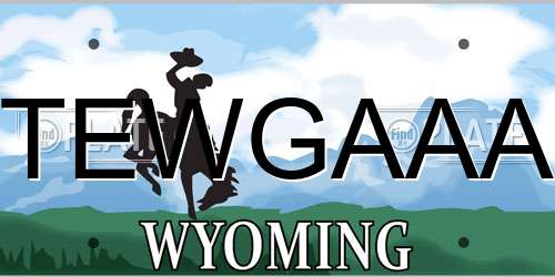 TEWGAAA Wyoming License Plate