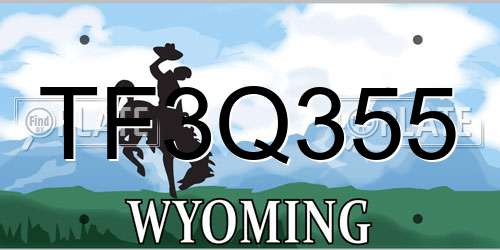 TF3Q355 Wyoming License Plate