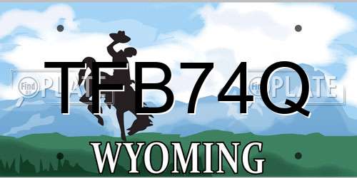 TFB74Q Wyoming License Plate