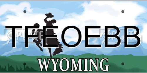 TFEOEBB Wyoming License Plate