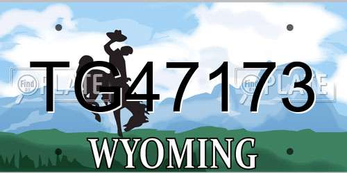 TG47173 Wyoming License Plate